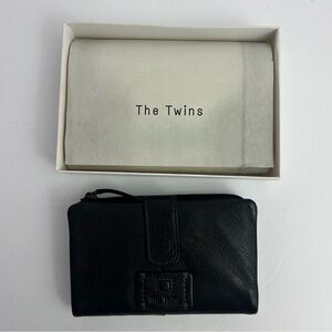 New in box The twins Billetero Italian black leather wallet